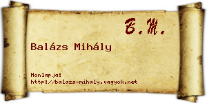 Balázs Mihály névjegykártya