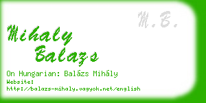 mihaly balazs business card