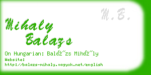 mihaly balazs business card